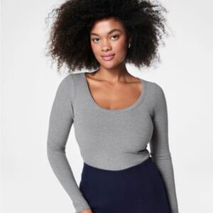 SPANX Charcoal Ribbed Tank